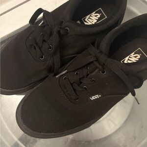 Vans All-Black Canvas Lace-Up Shoes